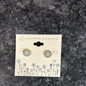 Lauren Conrad Gold and Sage Green Earrings